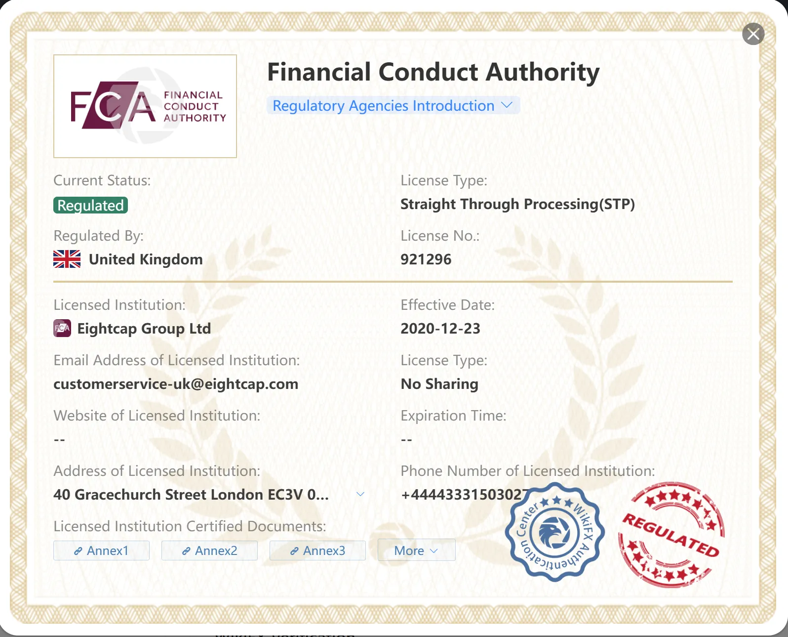 Regulated by FCA