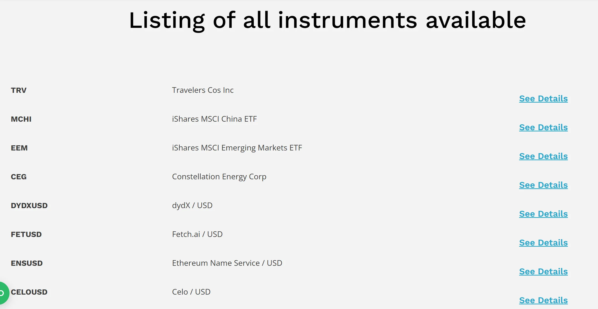 Market Instruments