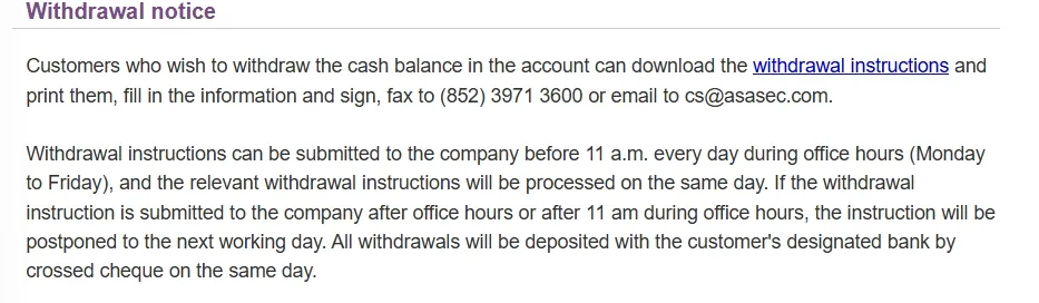 Withdrawal Options Withdrawal Options