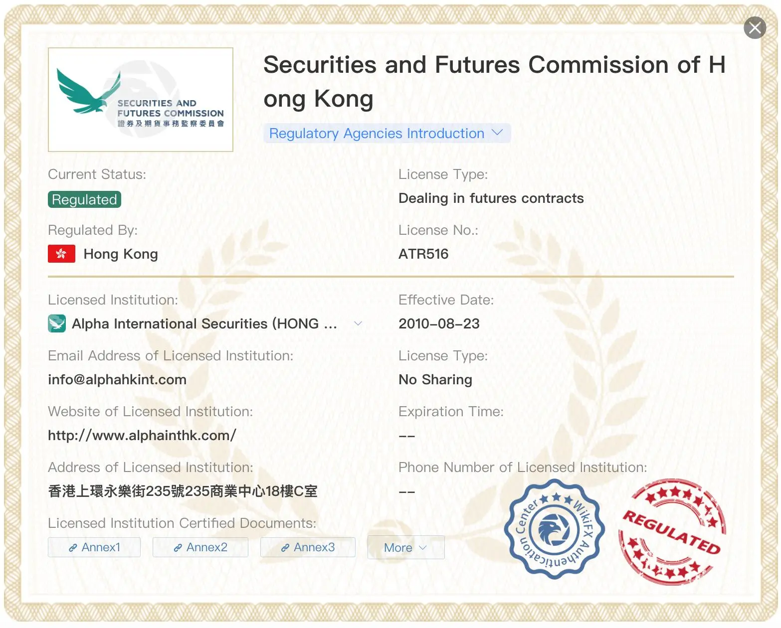 Is ALPHA INTERNATIONAL SECURITIES Legit?