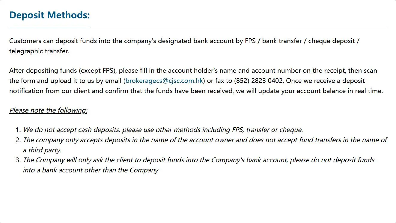 Deposit and Withdrawal