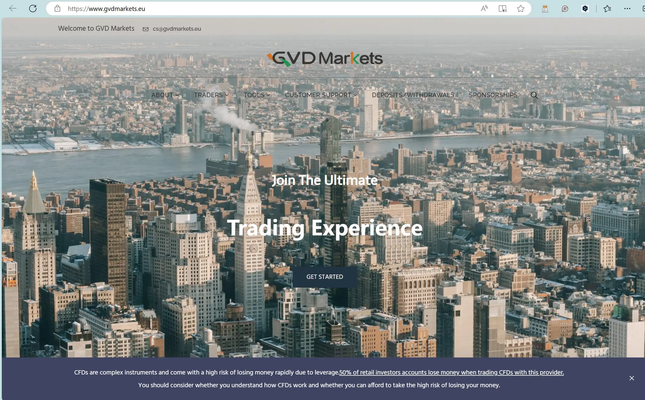 GVD Markets' home page