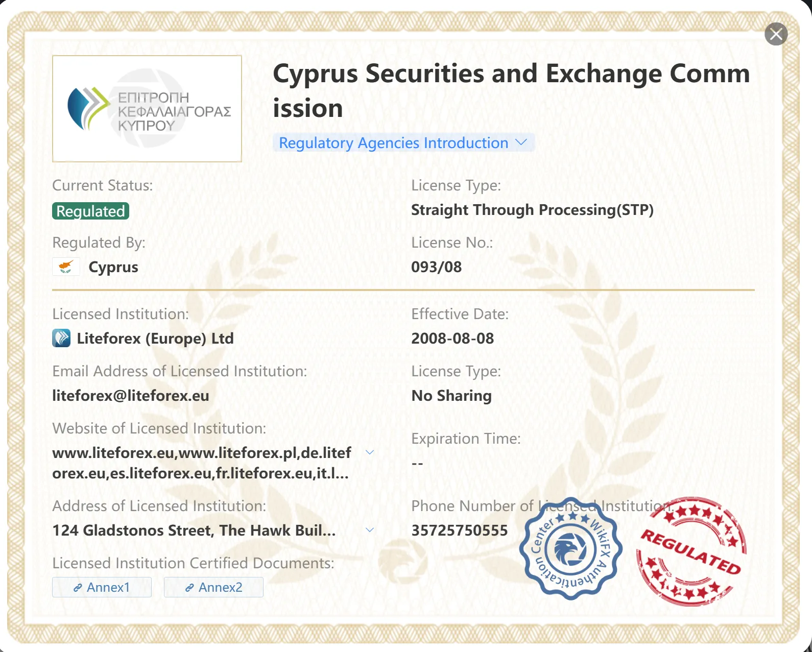 Regulated by CySEC