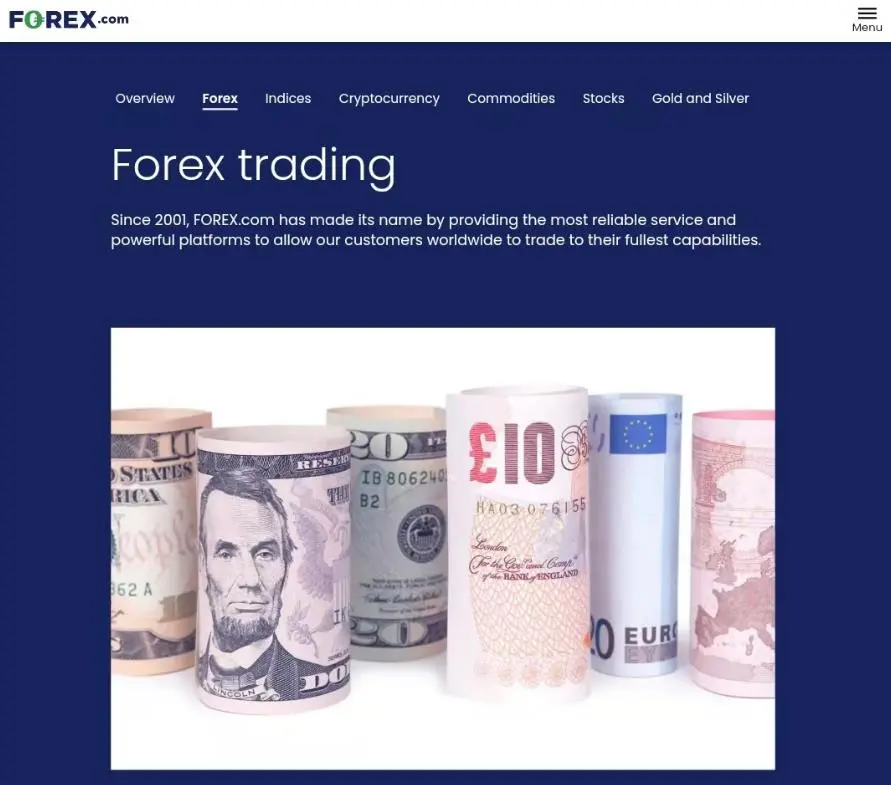 What can I trade on FOREX.COM?