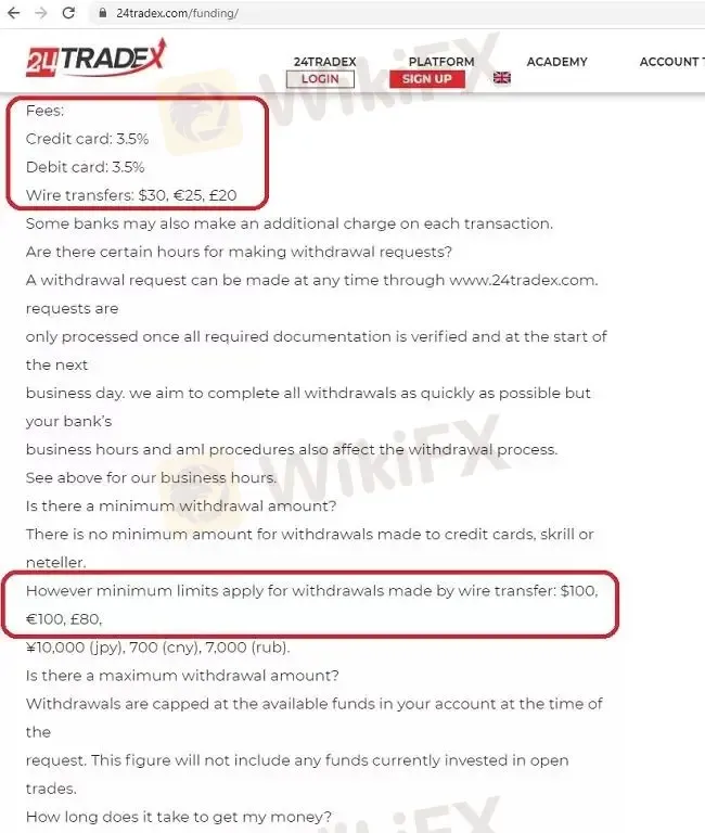 Deposit and Withdrawal