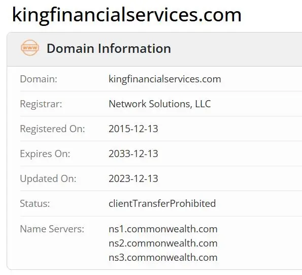 KING FINANCIAL SERVICES信息