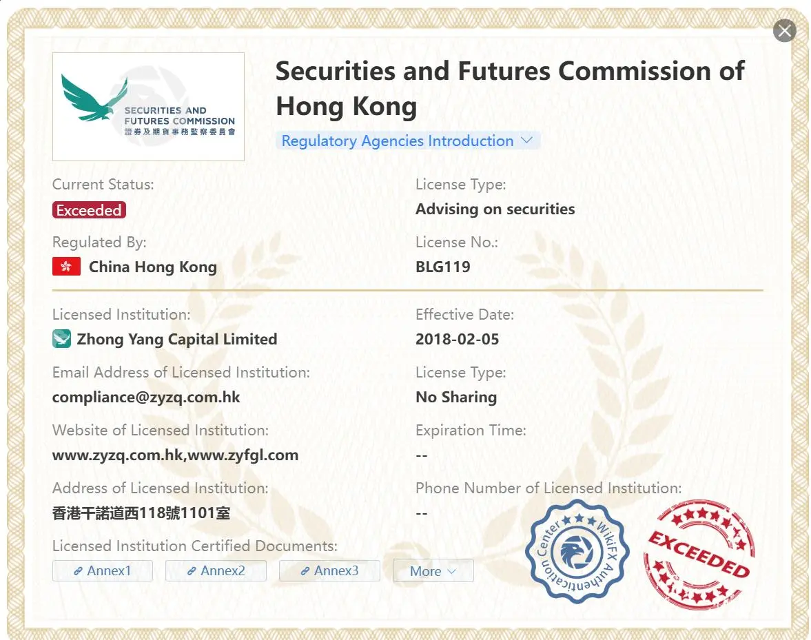 Exceeded SFC license