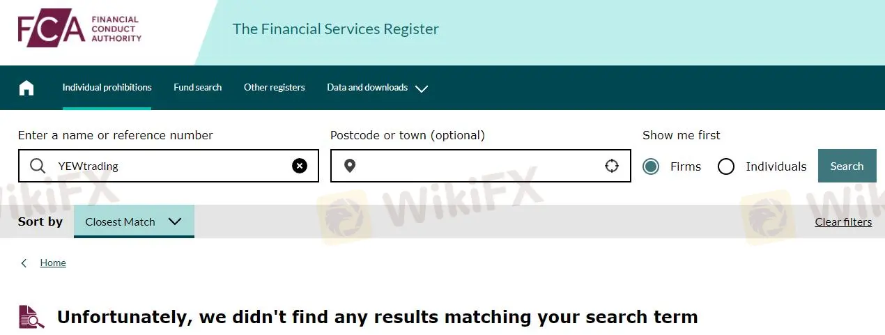 No results from the FCA