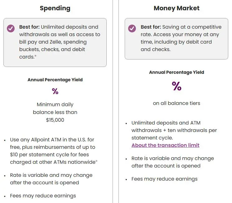 Checking and Money Market Checking and Money Market