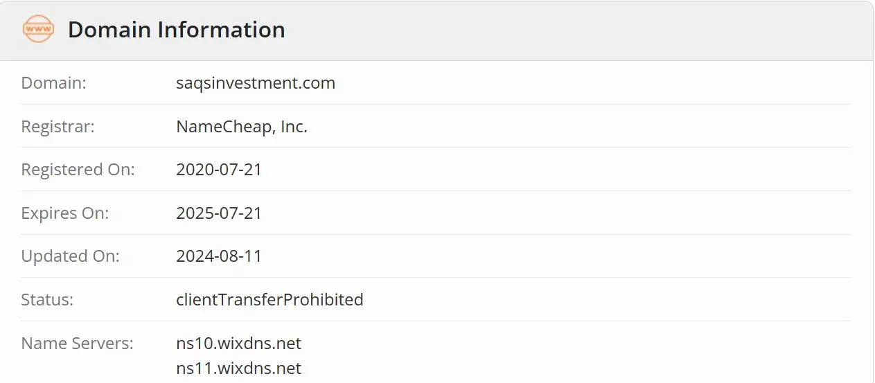Saqs Investment是否合法？
