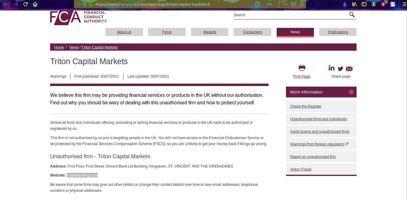 FCA warning