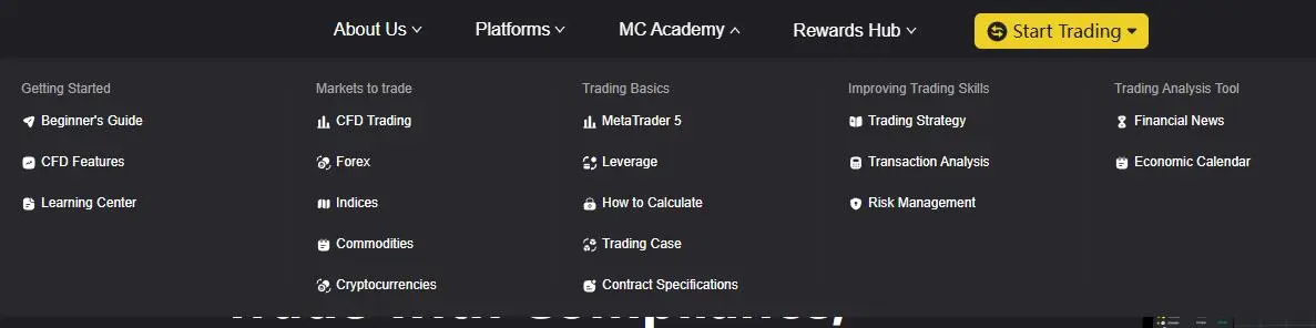 MC Markets 可以交易什么？