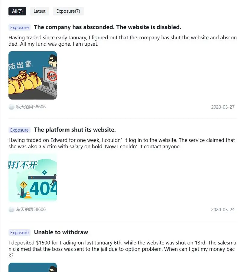 Negative Edward Reviews on WikiFX