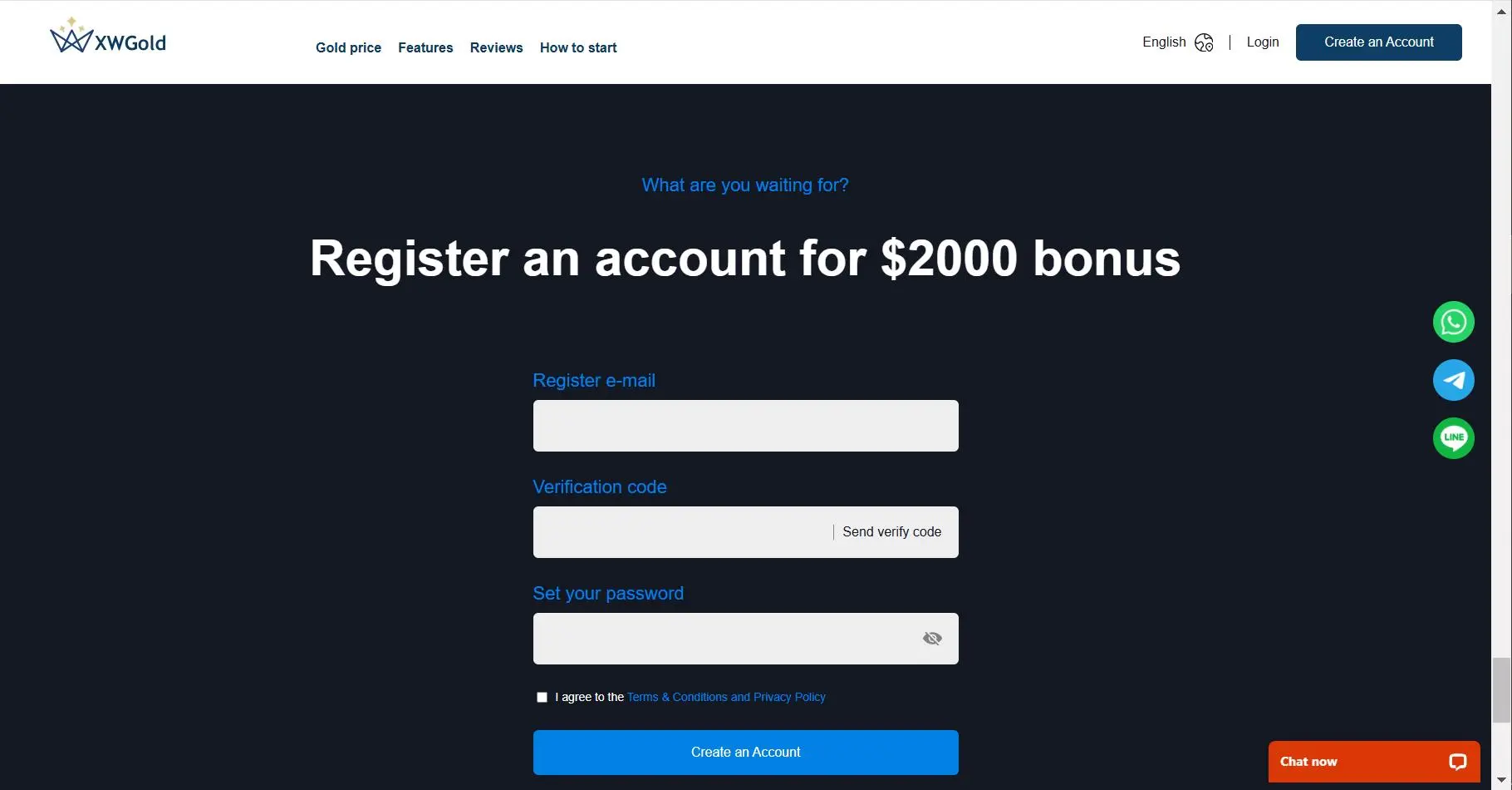 Fill in required info
