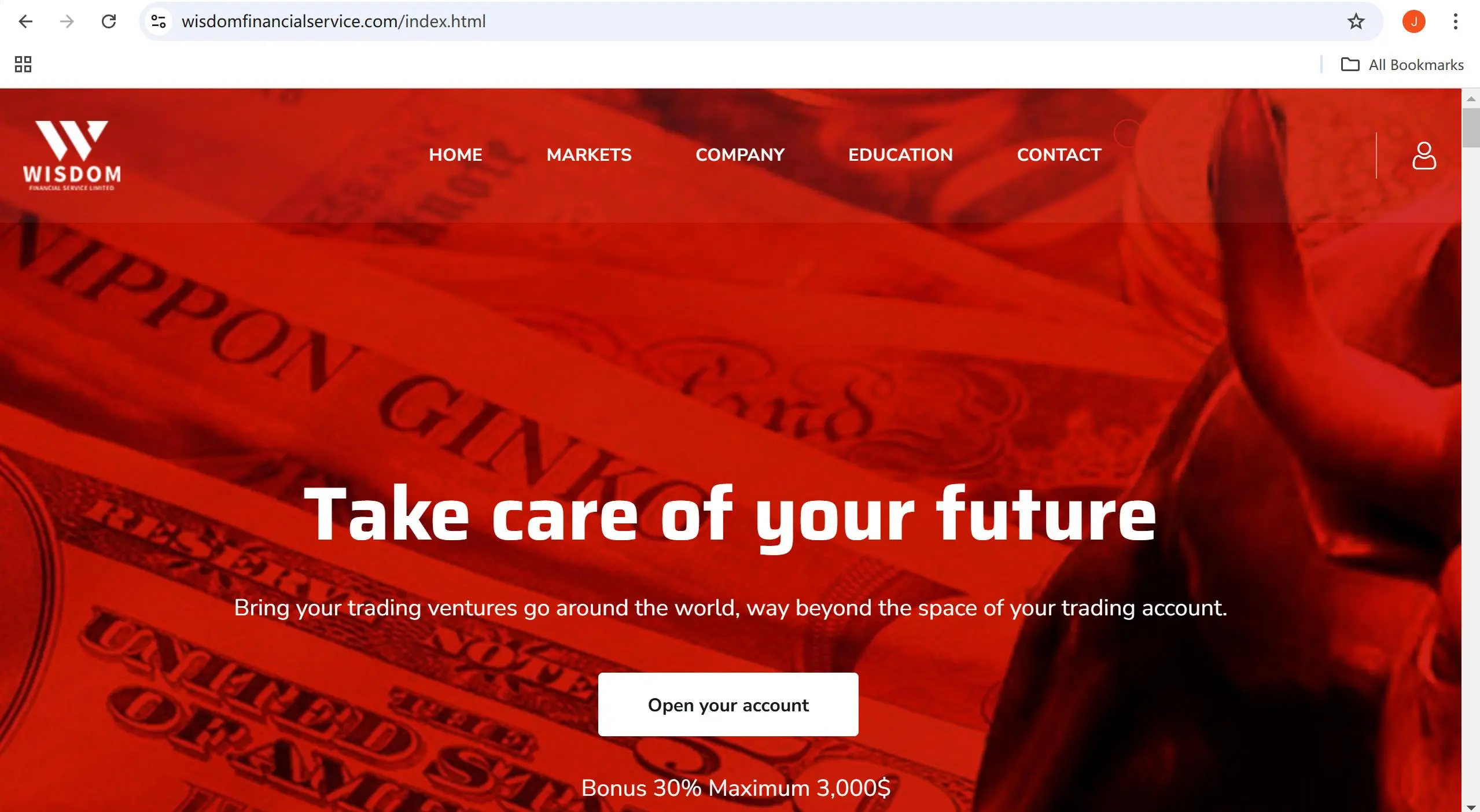 Wisdom Financial Service's homepage Wisdom Financial Service's homepage