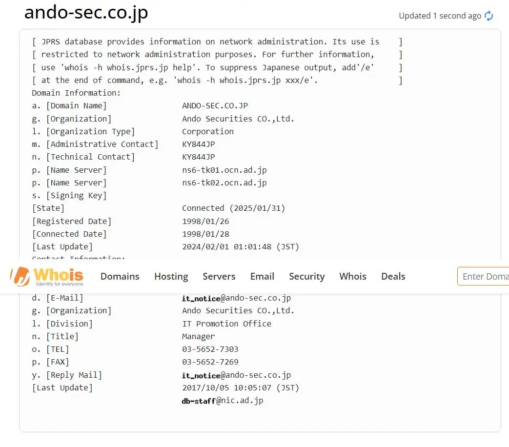 Domain information Domain information