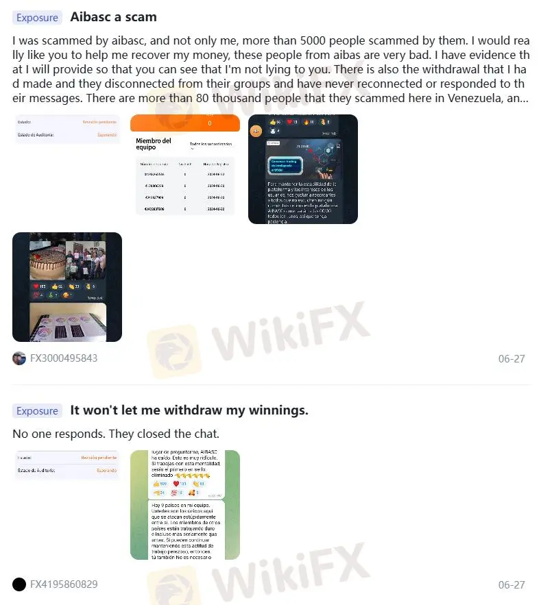 Negative Aibascny Reviews on WikiFX