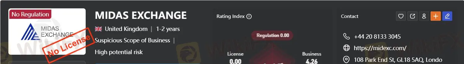 Apakah MIDAS EXCHANGE Legal?