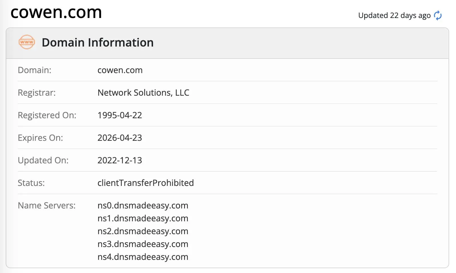 Domain information