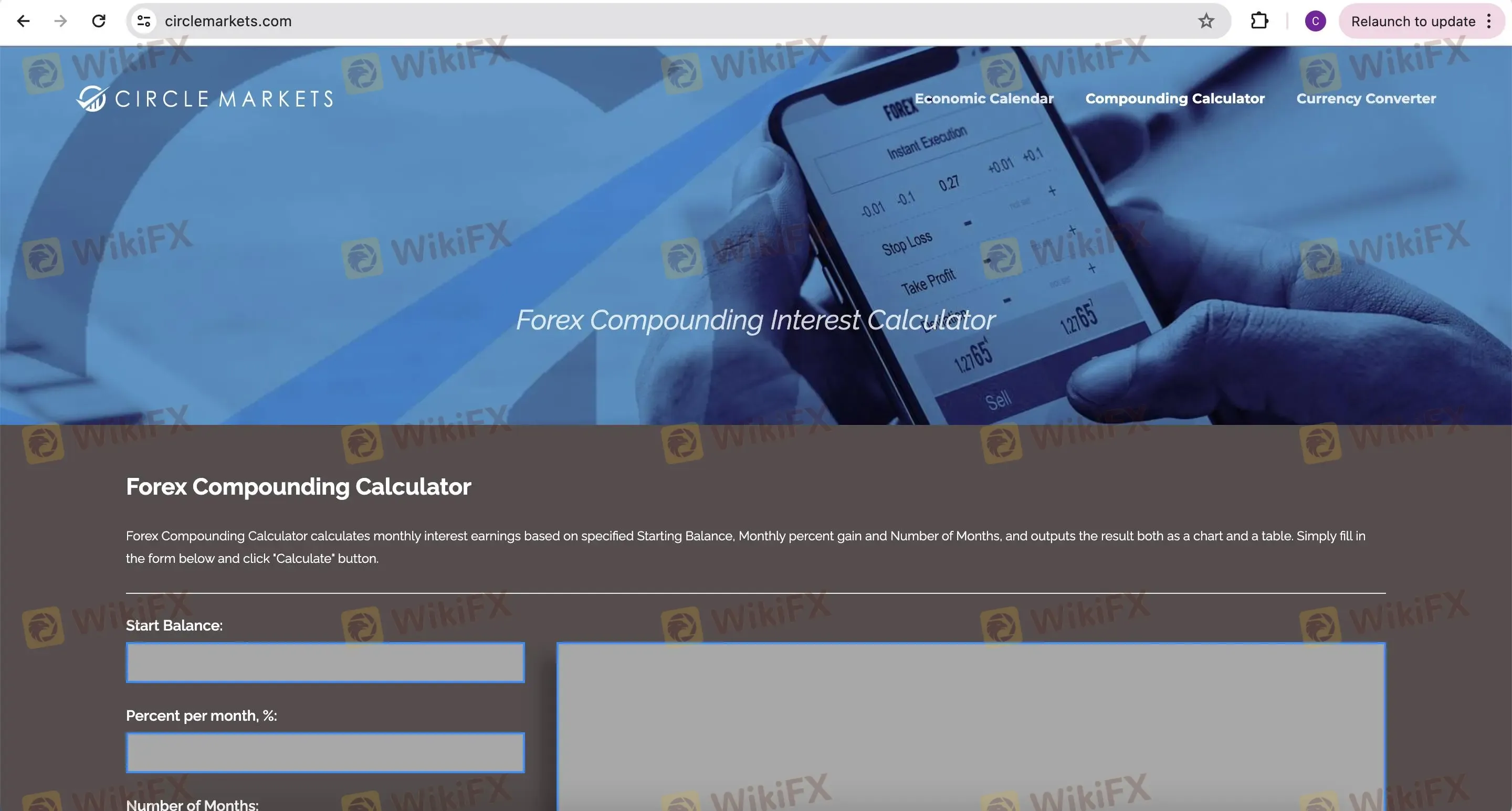 Circle Markets' homepage