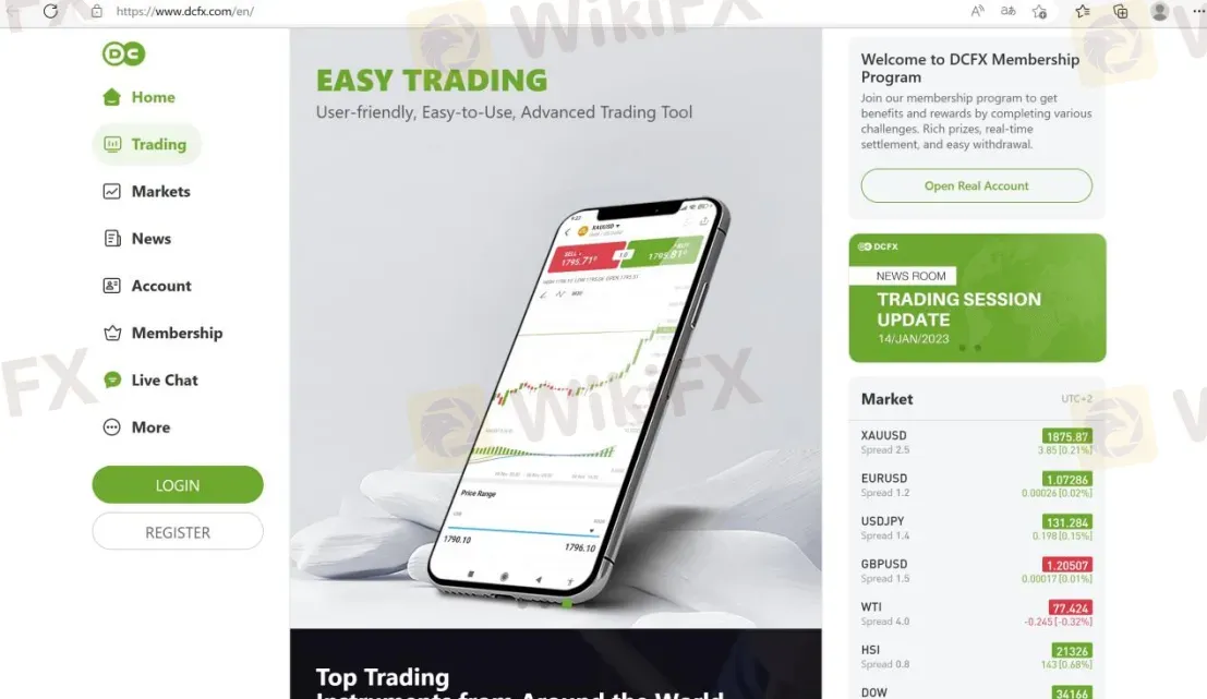 DCFX's homepage