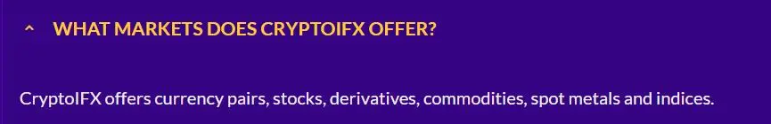What Can I Trade on CryptoIFX?