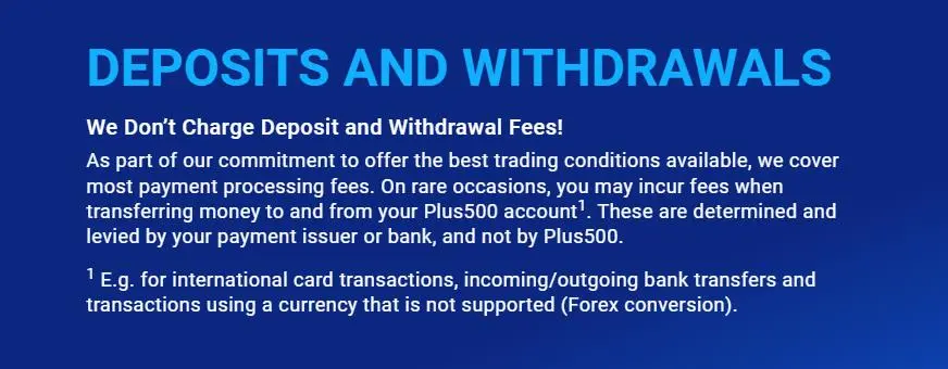 Deposits and withdrawals Deposits and withdrawals