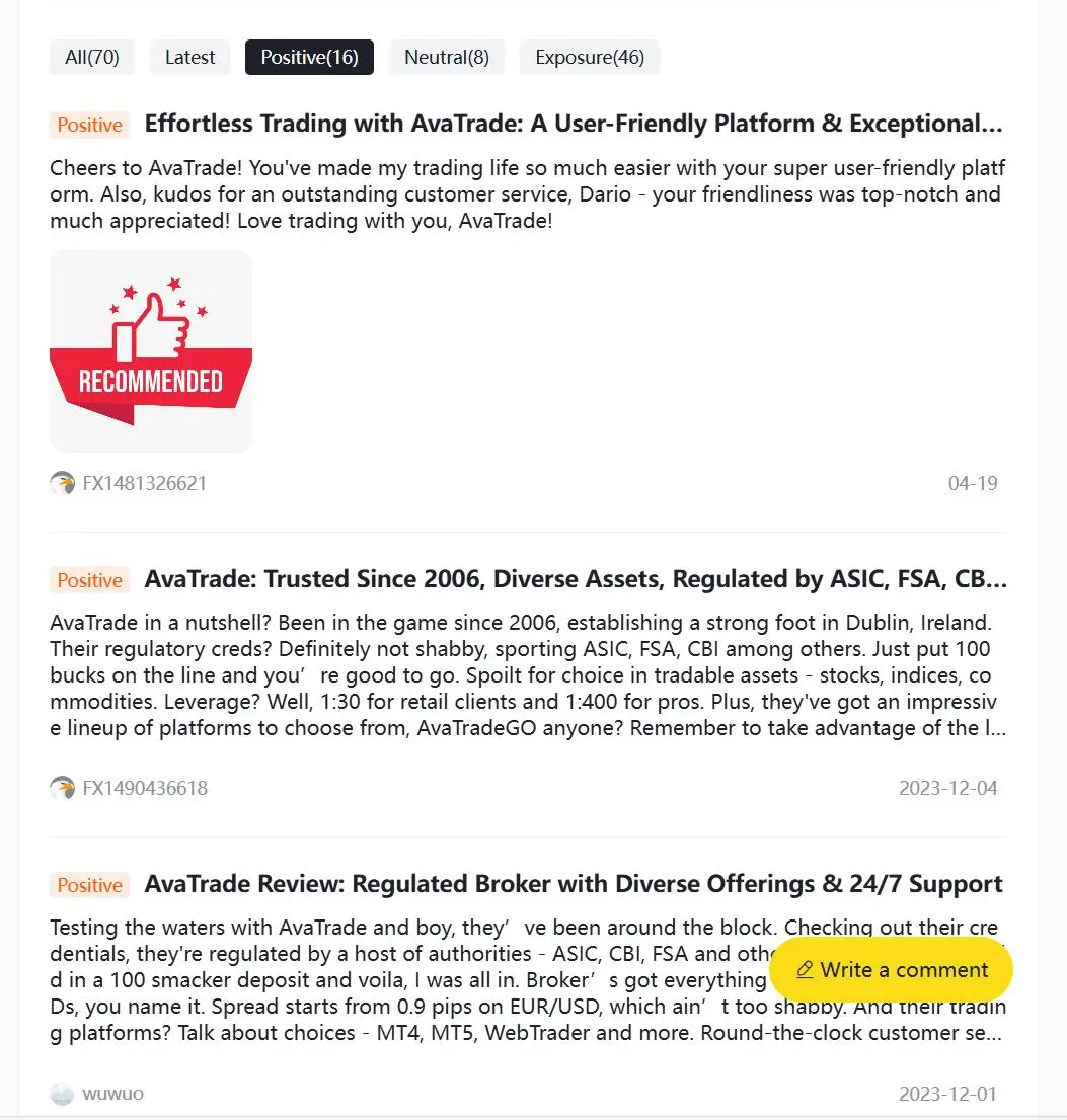 User Feedback on WiKiFX