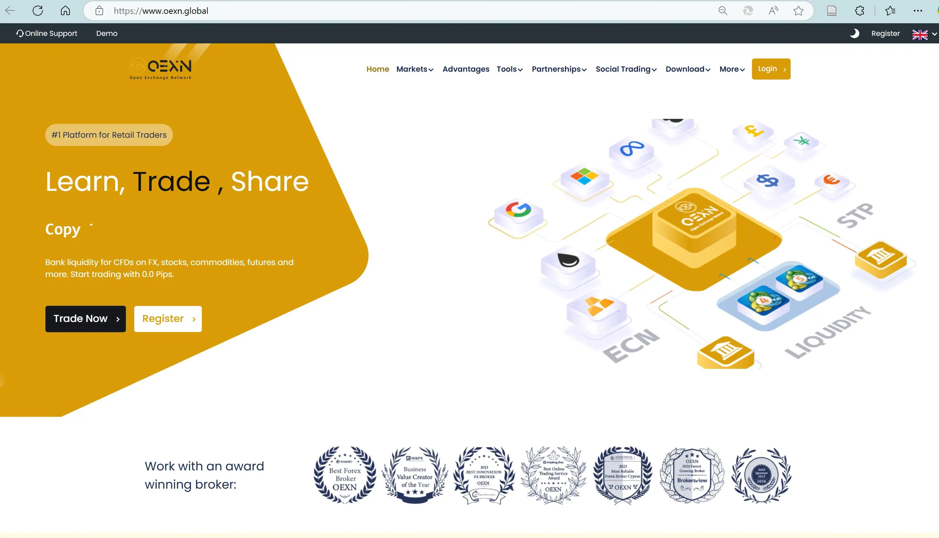 OEXN's homepage
