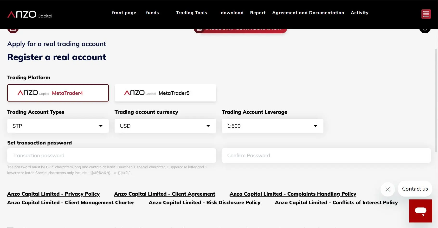 Choose trading platform