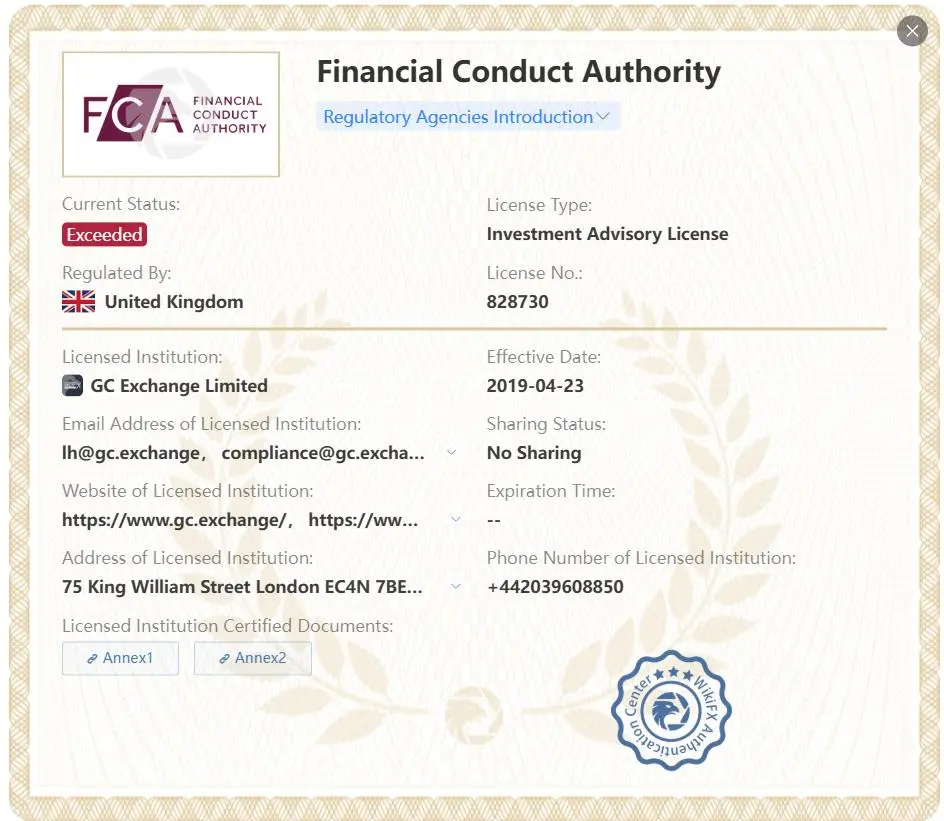 Exceeded FCA license