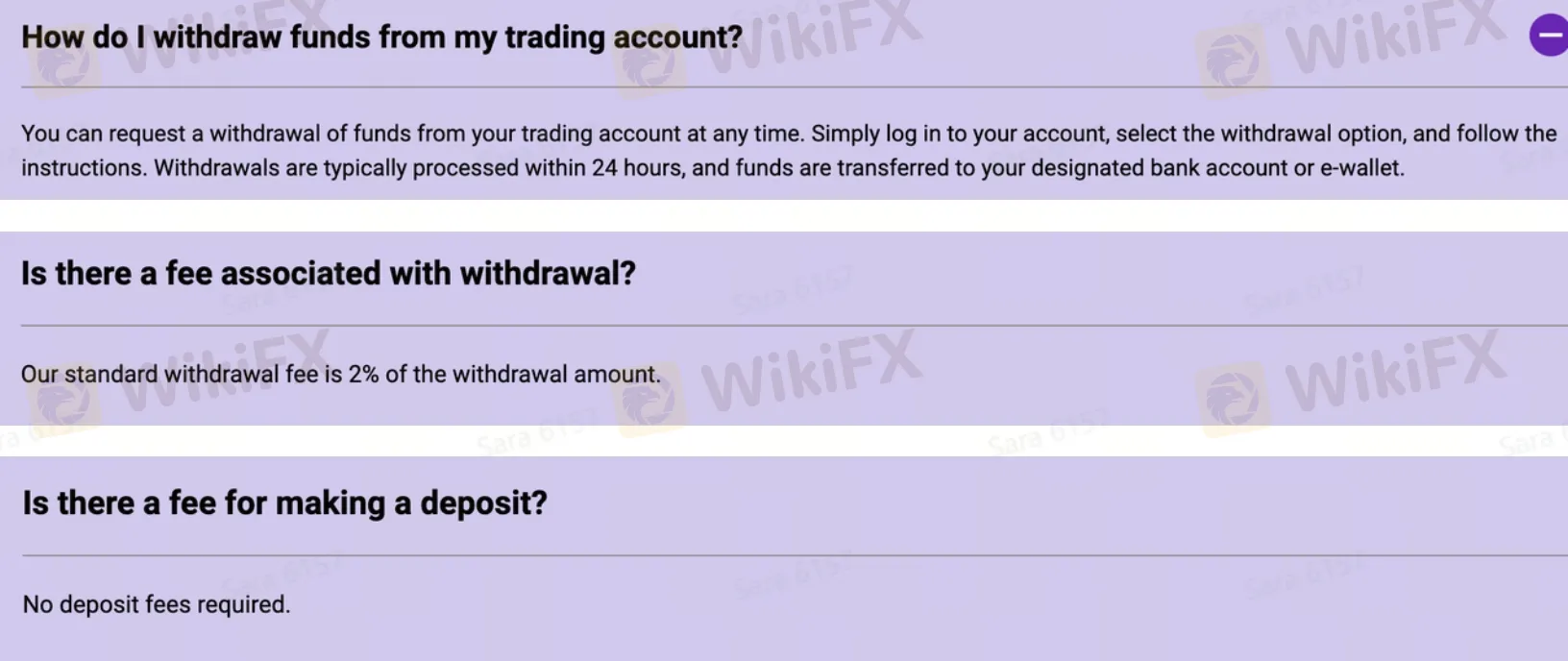 Deposit and Withdrawal FAQs