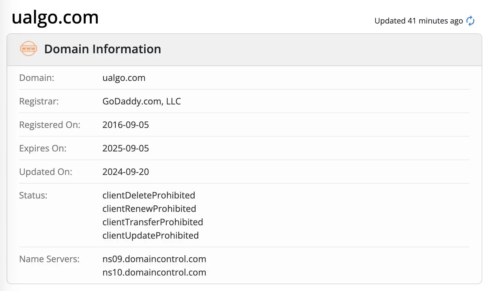 Domain information Domain information
