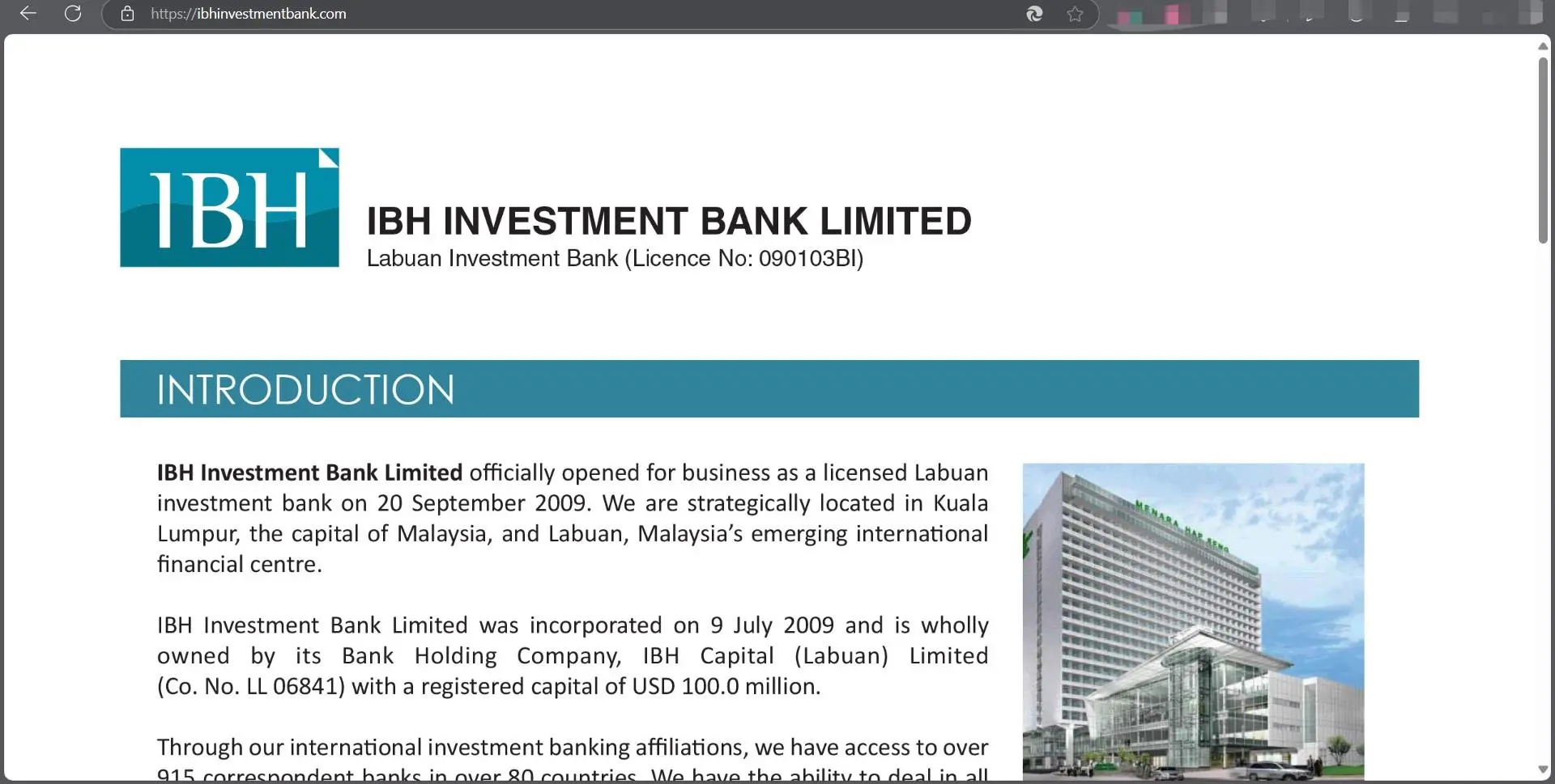 IBH's homepage