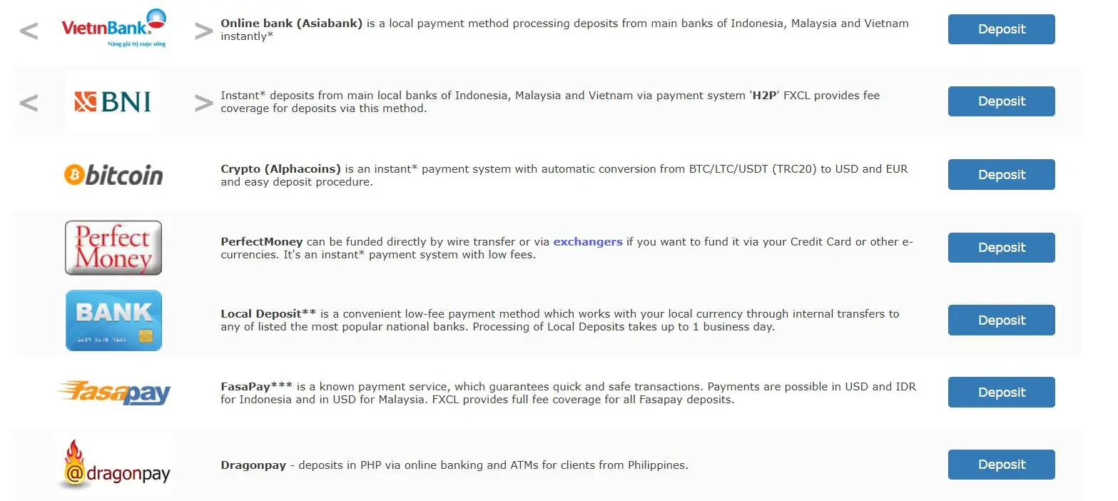 Deposit and Withdrawal