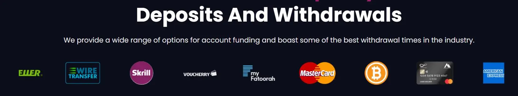 Deposit and Withdrawal Deposit and Withdrawal