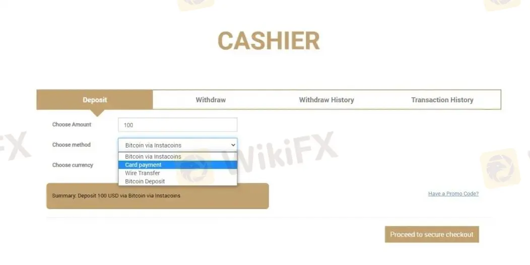 Deposit and Withdrawal