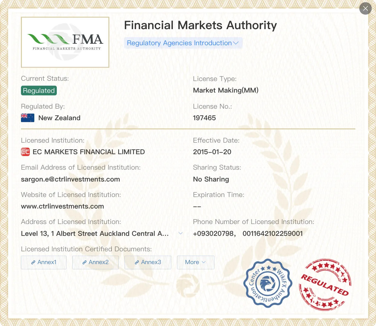 Regulatory Status