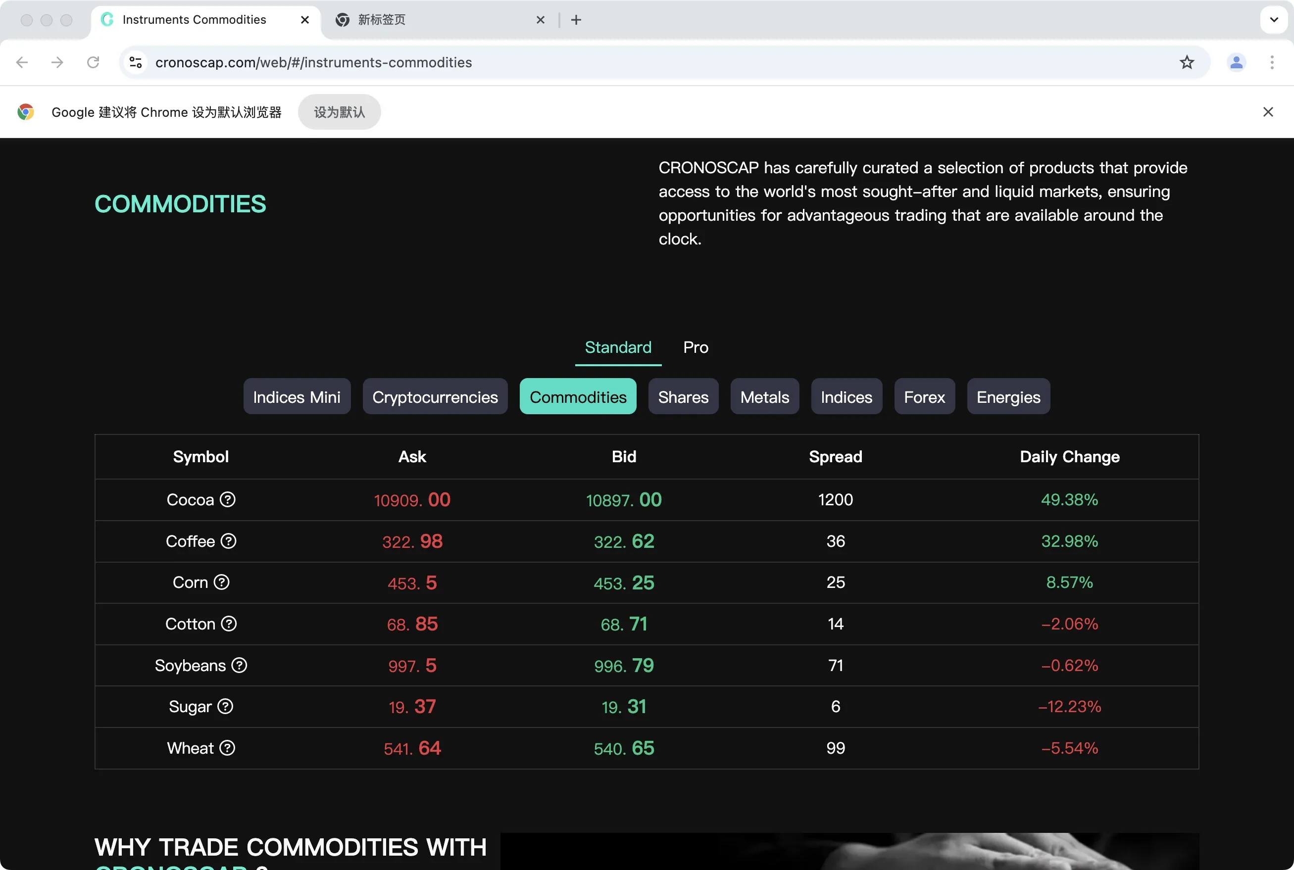 What Can I Trade on Cronoscap?