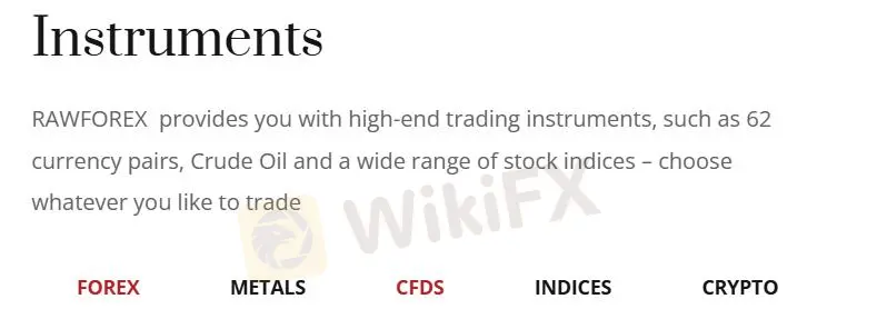 Que puis-je négocier sur Raw Forex?