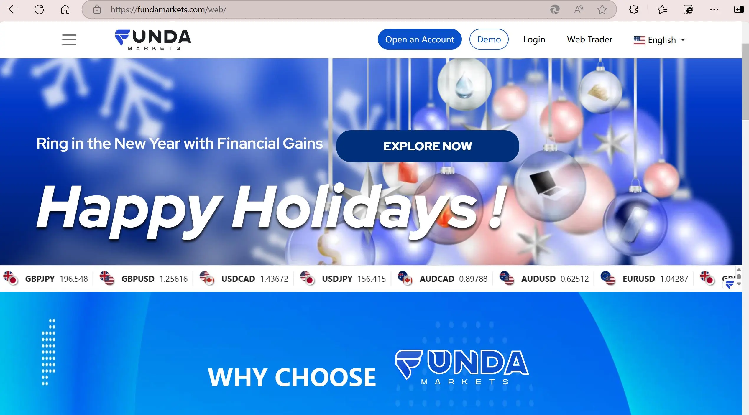 Funda Markets' homepage