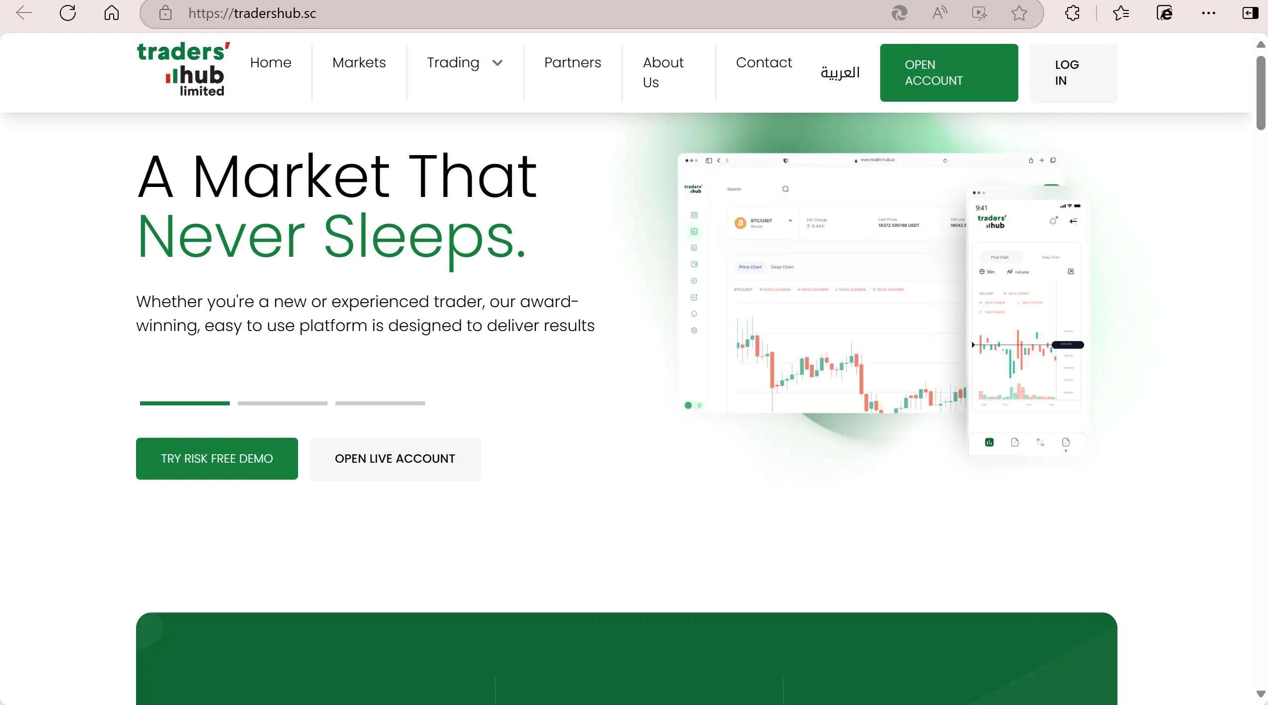 Tradershub's homepage Tradershub's homepage