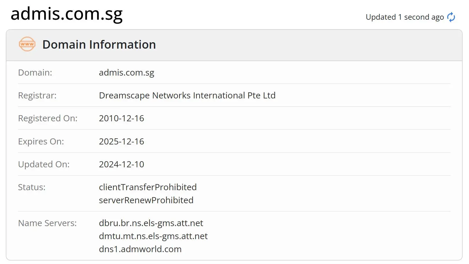 Domain information