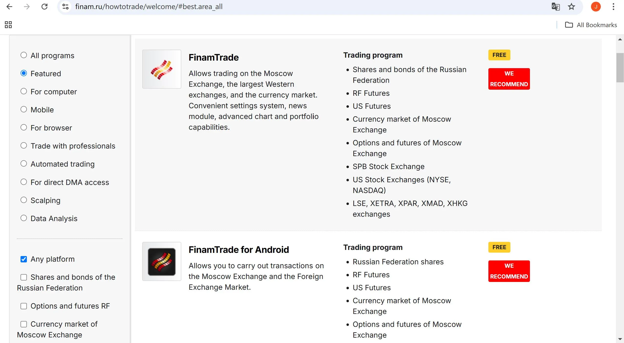 Trading Platform 1