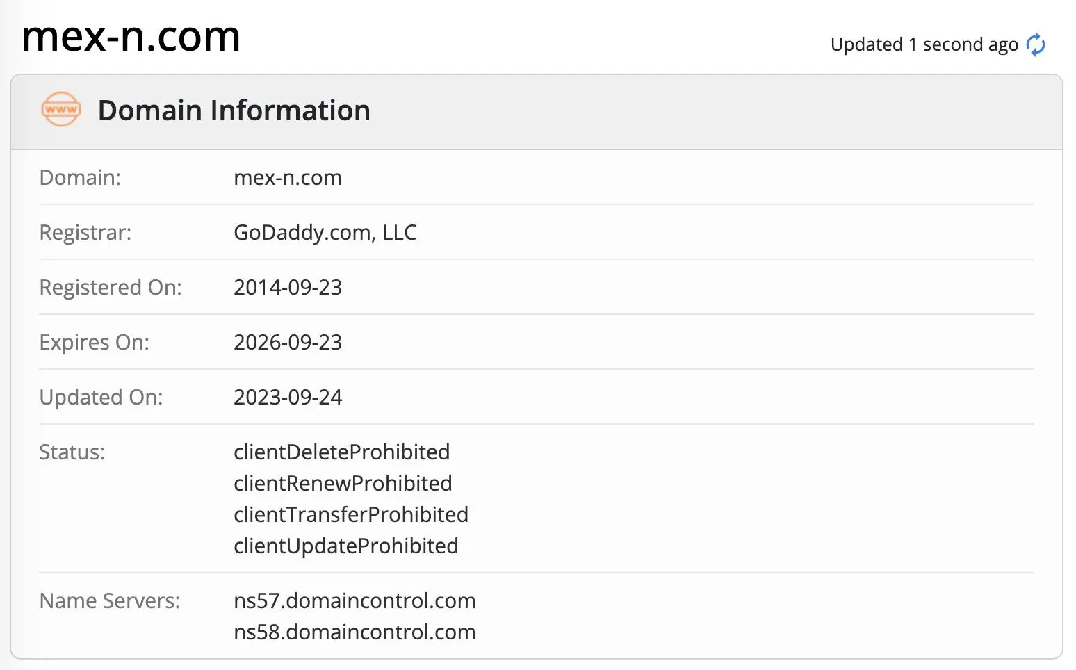 Domain information Domain information
