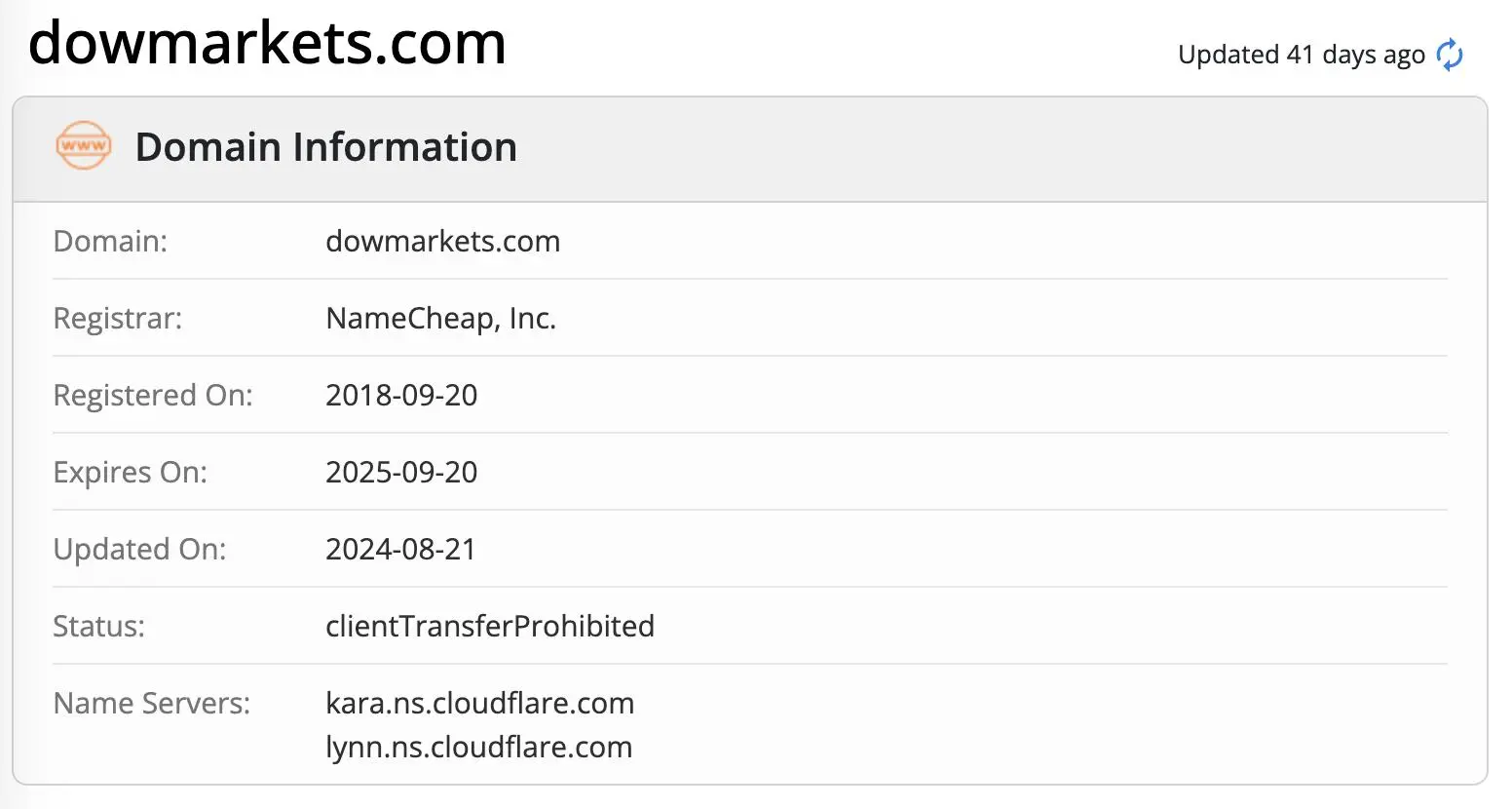 Domain information Domain information