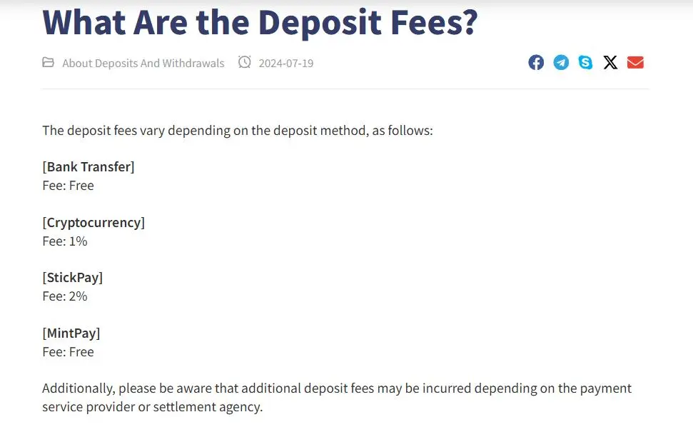 Deposit Options