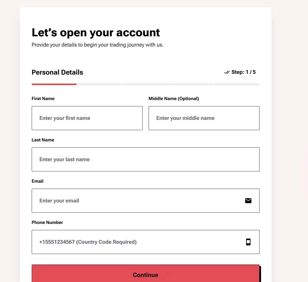 Open an account