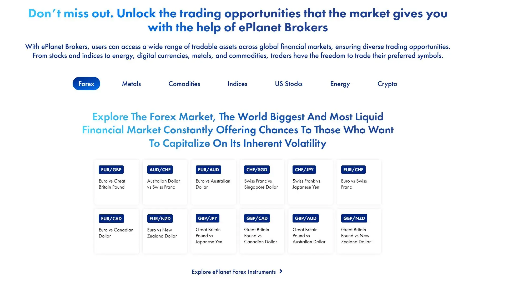 What Can I Trade on ePlanet Brokers LTD?