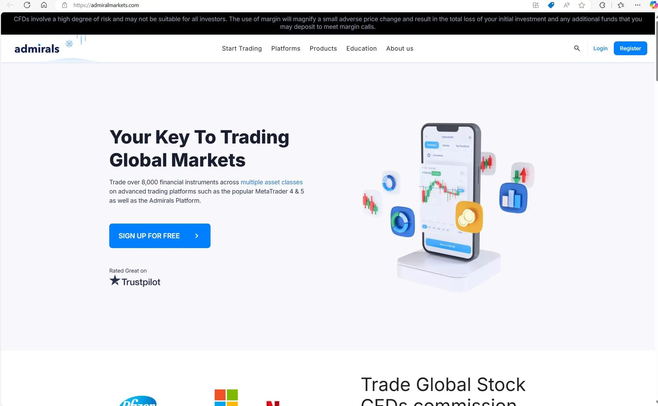 Admiral Markets' home page Admiral Markets' home page